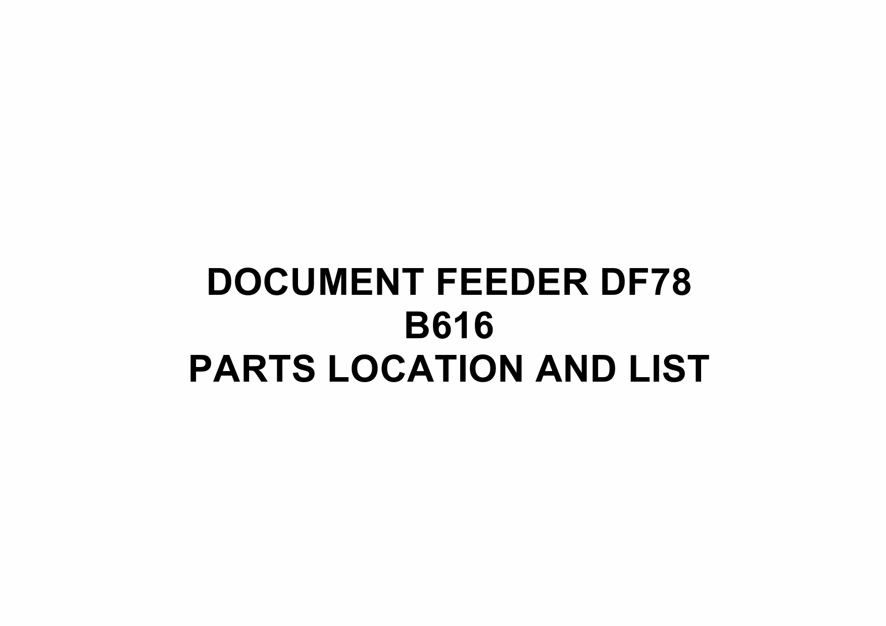 RICOH Options B616 DOCUMENT-FEEDER-DF78 Parts Catalog PDF download-1